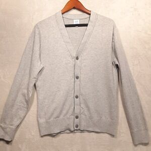 Gap Mens Cardigan Button Down Sweater Sz.Med./Gray Heather/Gap for Good-NWOT!!